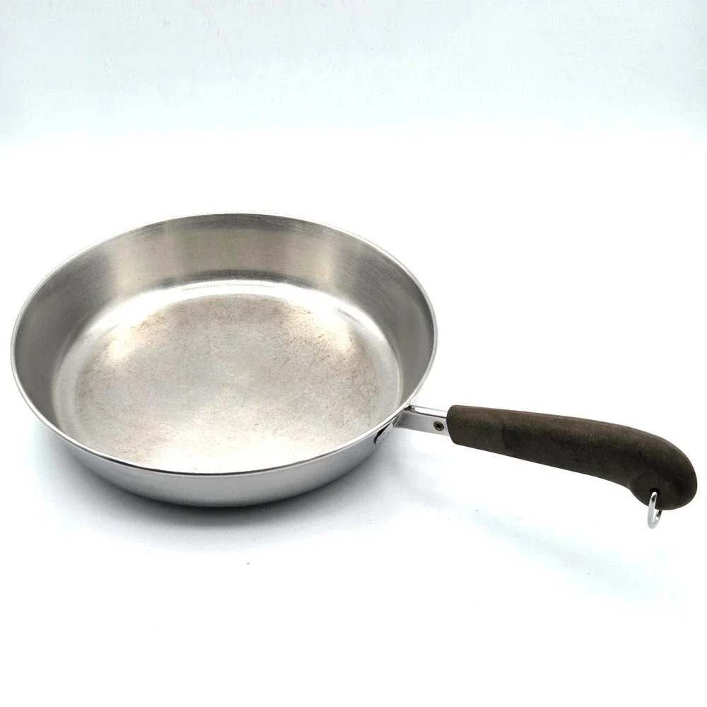 Revere Ware Frying Pan 10 In Stainless Steel Skillet Black Handle Clinton IL USA